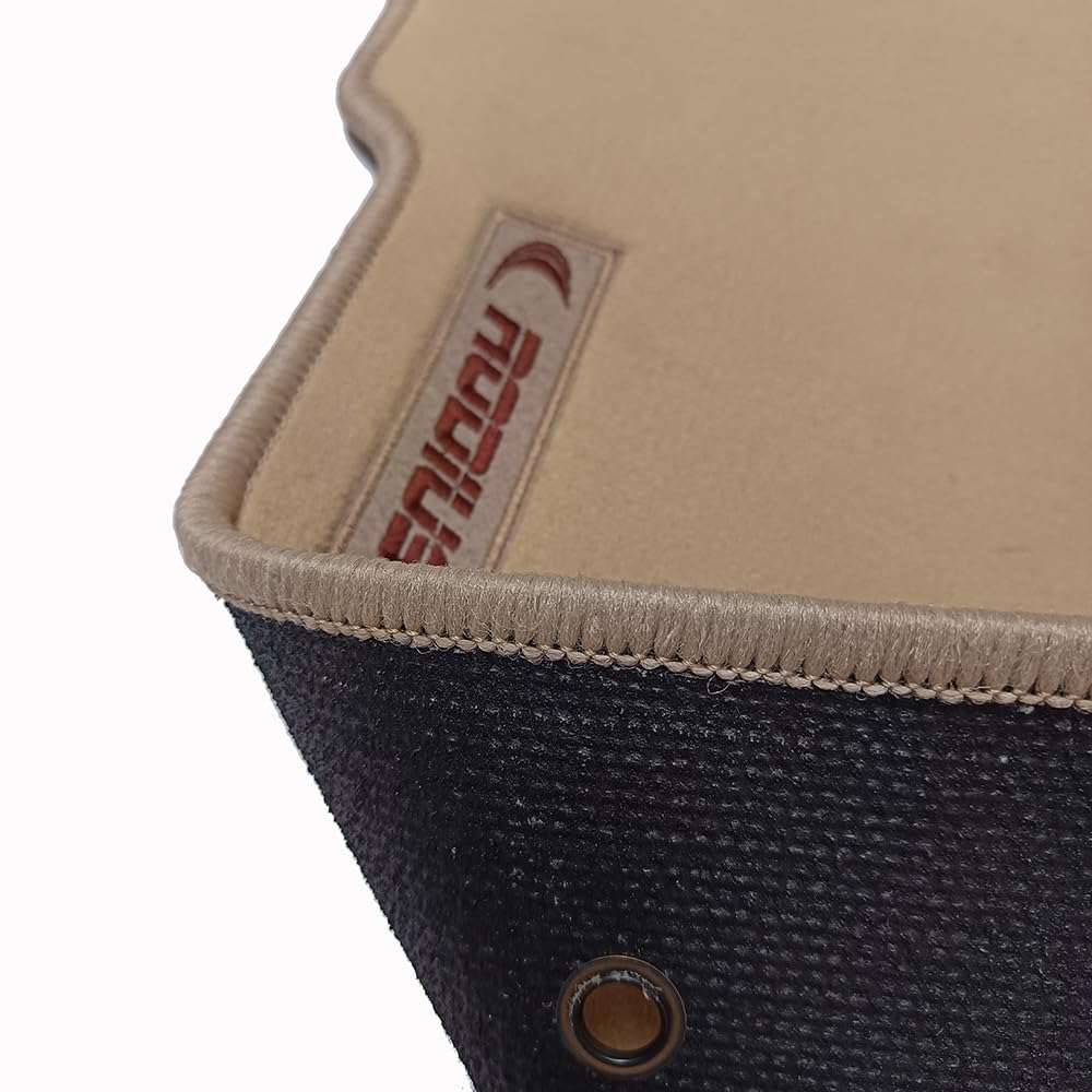 Car Lux AR07151- Alfombras Alfombrillas de moqueta Premium Velour en Color Beige con Logo a Medida para Rodius a Partir de 2005