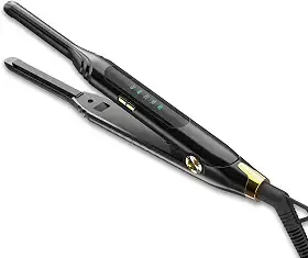 Mvxitanny Lápis Chapinha 3/10'' Chapinha Pequena Para Cabelo Curto, Corte Pixie E Franja, Chapinha Para Cabelo Edge Com Display Led, Mini Chapinha De Viagem Com Voltagem Dupla, Desligament