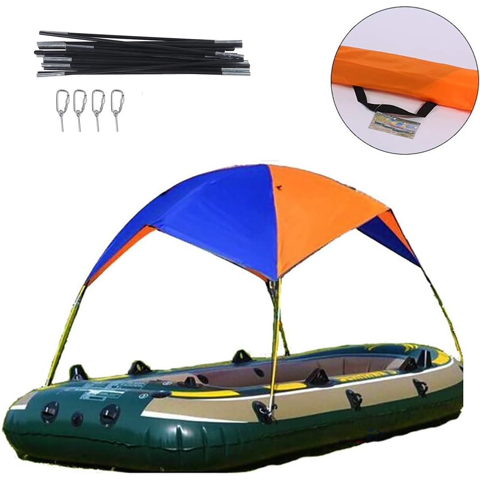 Tendalino Gommone Bimini Top, Kit per Riparo Kayak, Tendalino Parasole per Pesca, Tendalino per Motoscafo Gommone, Ombrellone per Rafting