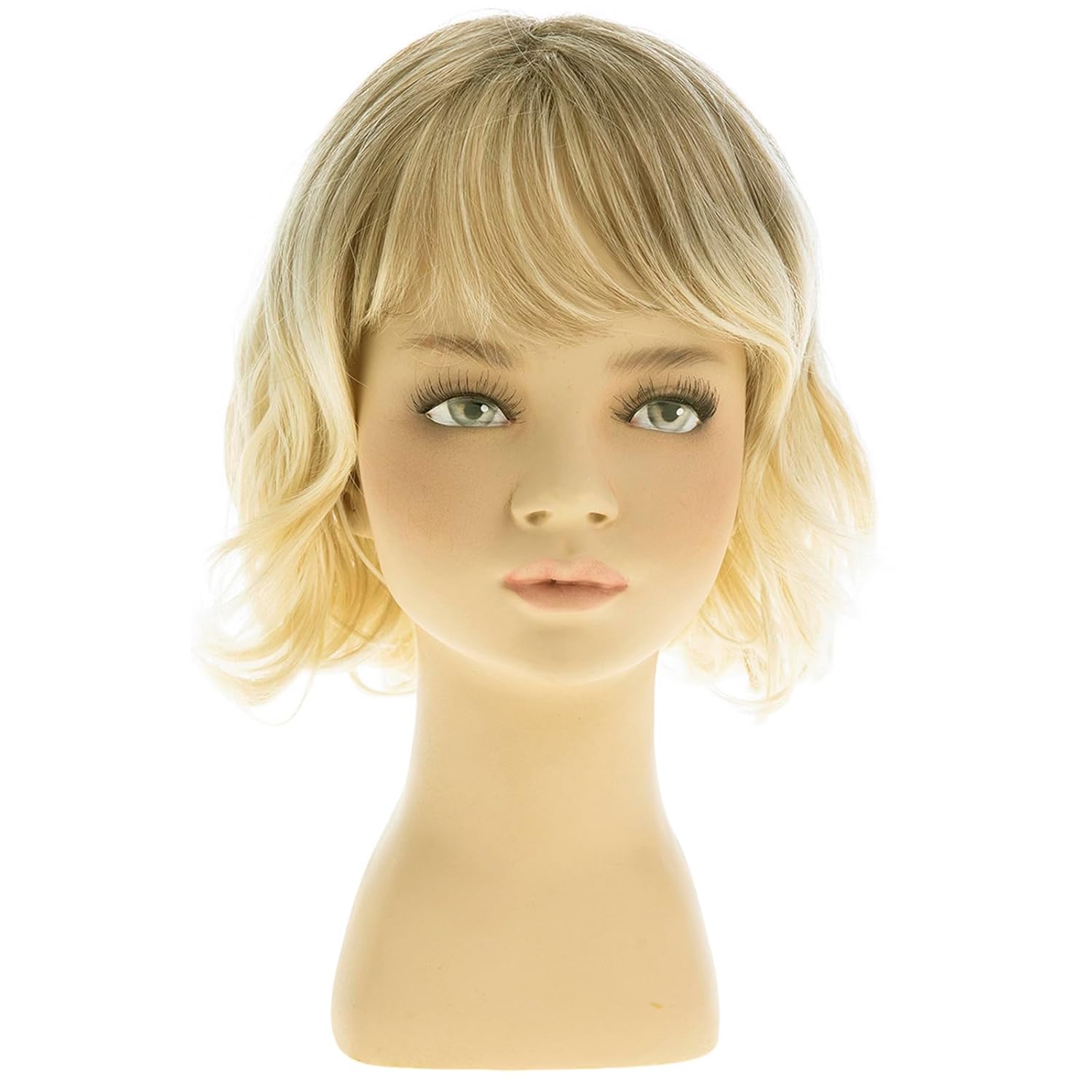 Short Wavy Blonde Kids Wig Synthetic Girls Bob Wig with Bangs Child Cosplay Costume Party Use - Image 2