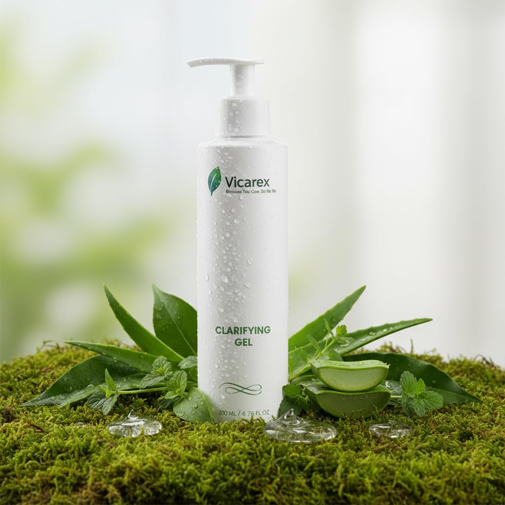 Clarifying Gel Cleanser for Normal to Oily Skin – Gentle Daily Face Wash with Organic Aloe Vera, Helps Remove Excess Oil, Impurities & Makeup, Sulfate-Free, 6.76 FL OZ