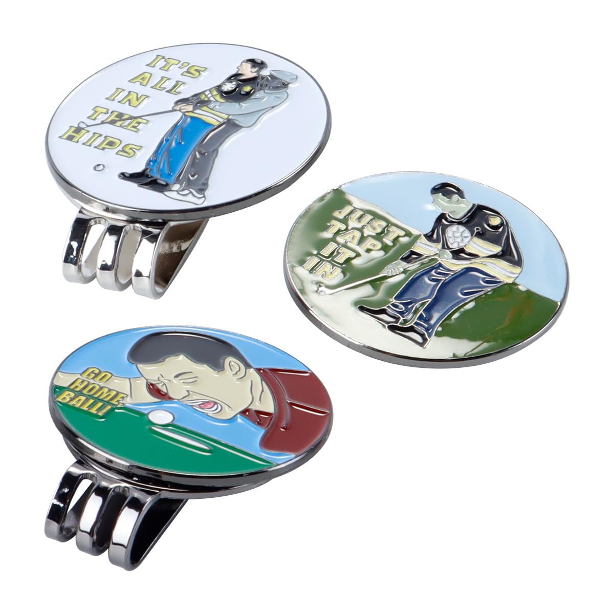 Clip magnético para sombreros de golf, 3 marcadores de pelotas