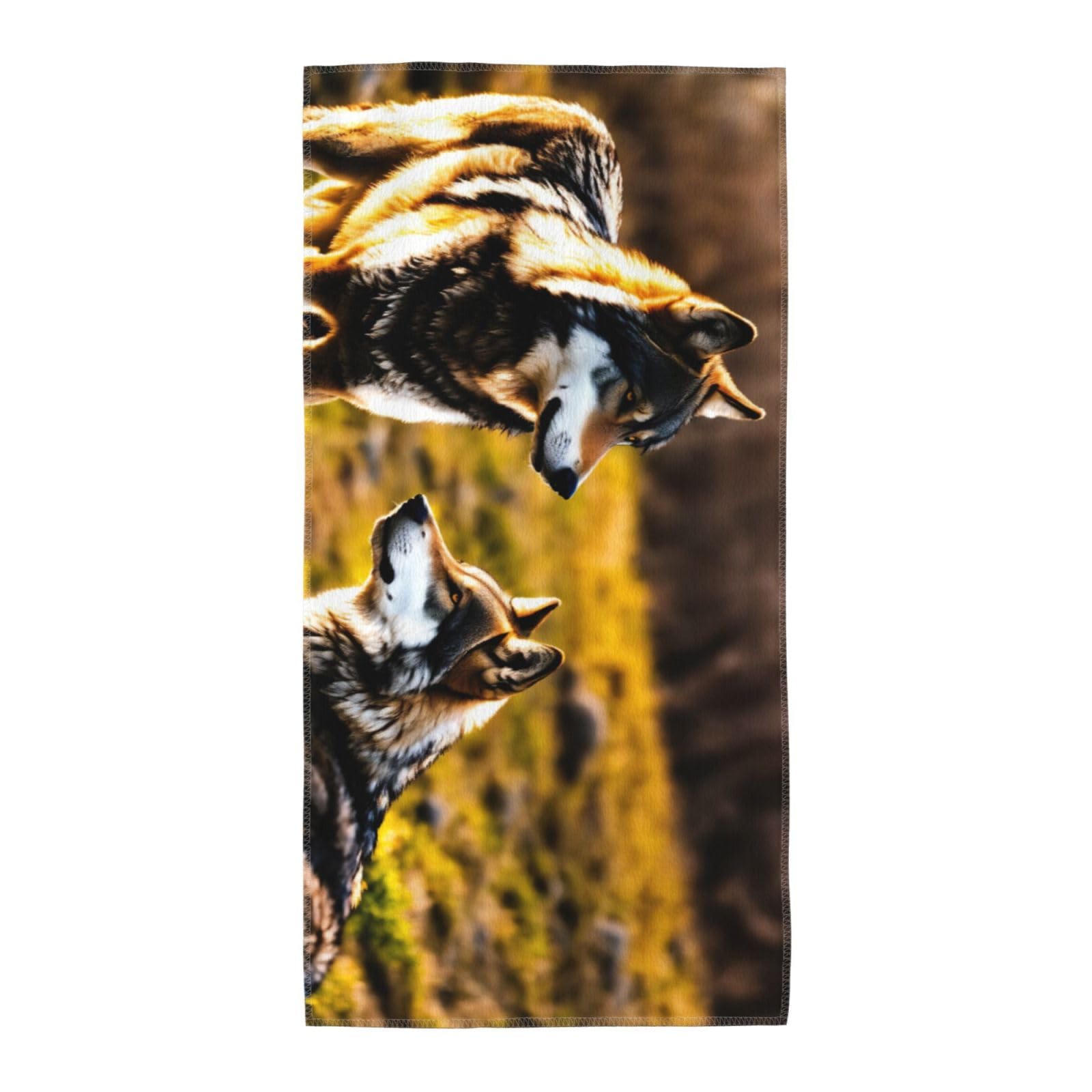 Oazcvbnn Unisex Black Wolfs Print Extra Long Beach Towel Soft Comfortable Quick-Dry Gym Hiking Picnics Swimming