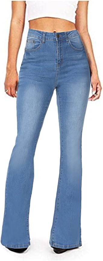 Amazon.com: KDF Jeans acampanados para mujer con corte de bota, pantalones  de mezclilla acampanados, cintura alta, elásticos, adelgazantes, pantalones  de mezclilla : Ropa, Zapatos y Joyería