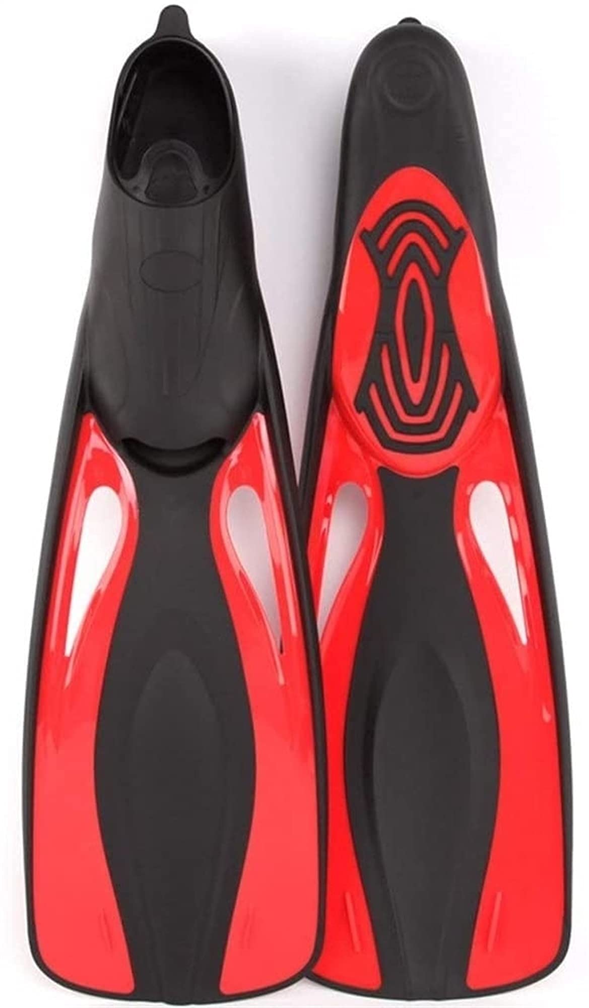 Ailerons de natation et palmes de plongée en apnée MU pour adulte et enfant rouge