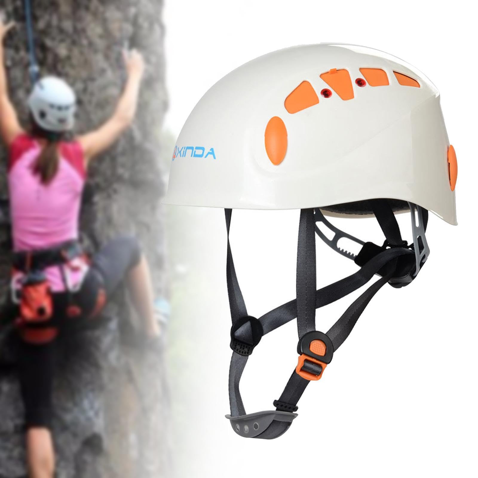 Casque d'escalade, Casque de Chantier pour Hommes, Femmes et Adultes, pour travaux arboricoles, Blanc