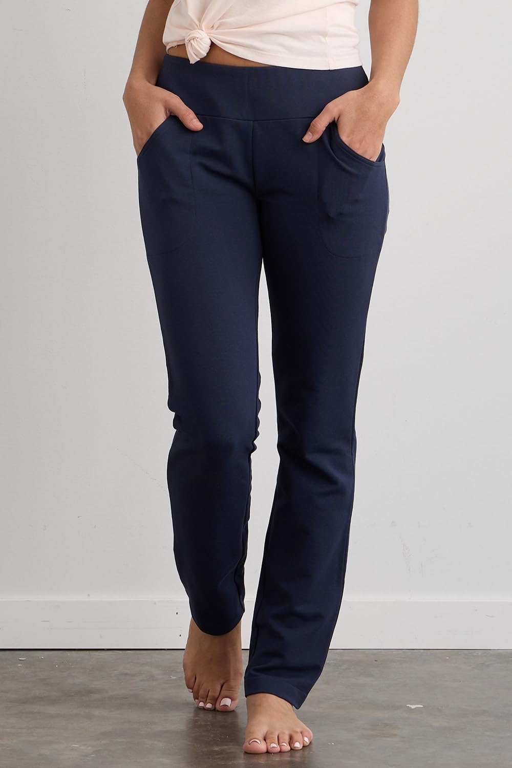 Fair Indigo Women's Organic Knit Pants with Pockets - Image 2