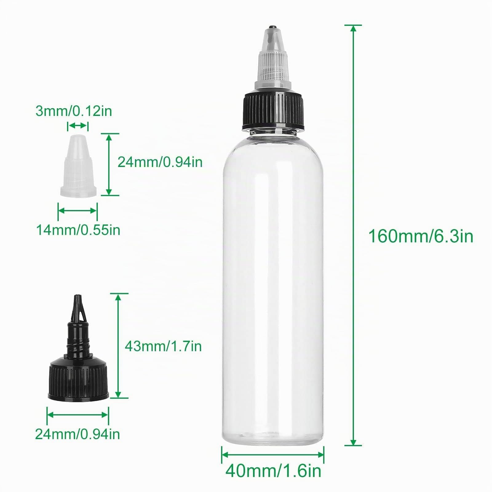 32 Pezzi 120 ml Squeeze Bottle, bottiglie di distribuzione, dispenser con tappo a vite (4 oz, trasparente)