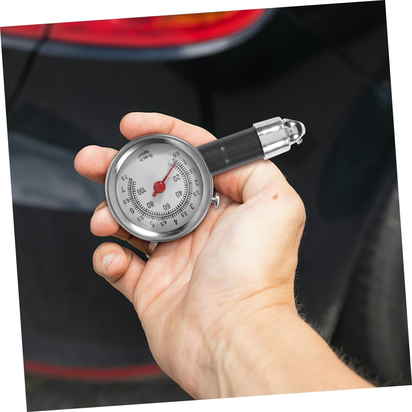 Cabilock 5 Pièces moniteur de pression des pneus jauge portable Vérification de la pression des pneus vérifier Gage de pression des manomètres pour de voiture Plastique Noir