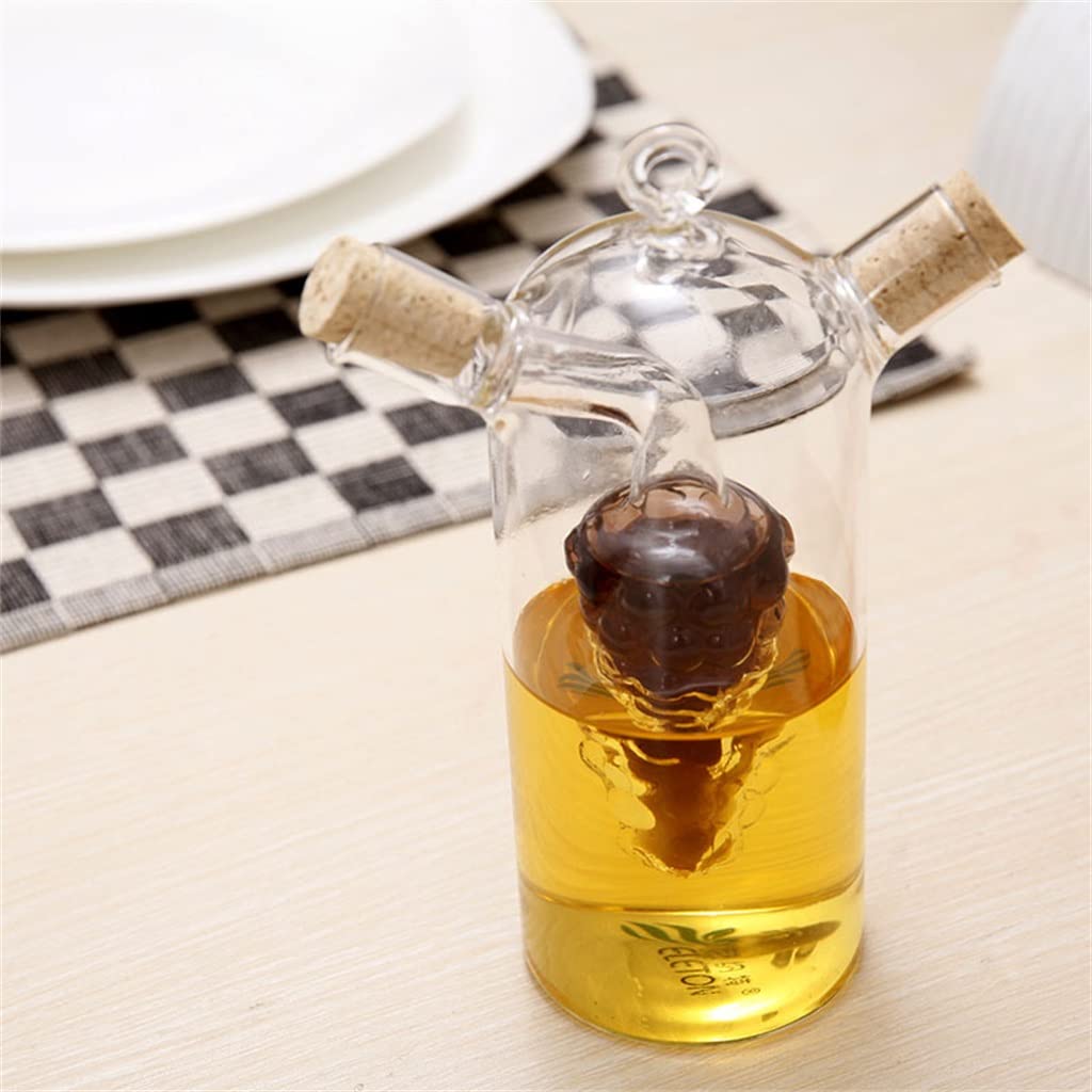 RajoNN Fashion - Olla de Cristal para Salsa de Soja, Botella de Aceite y vinagre, Botella de condimento, Tarro de Cristal, Suministros de Cocina (Color: Transparente, tamaño: 14.1 FL oz)