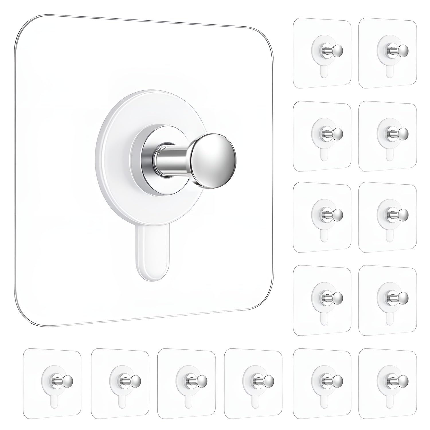 DALUCI Self Adhesive Wall Hooks 15 Pcs – Heavy Duty Nail-Free Hooks for Wall Heavy Items | Photo Frame Hooks Without Drilling | Strong Sticky Hook for Frames, Clocks & Keys (Photo Frame Hook, 15)