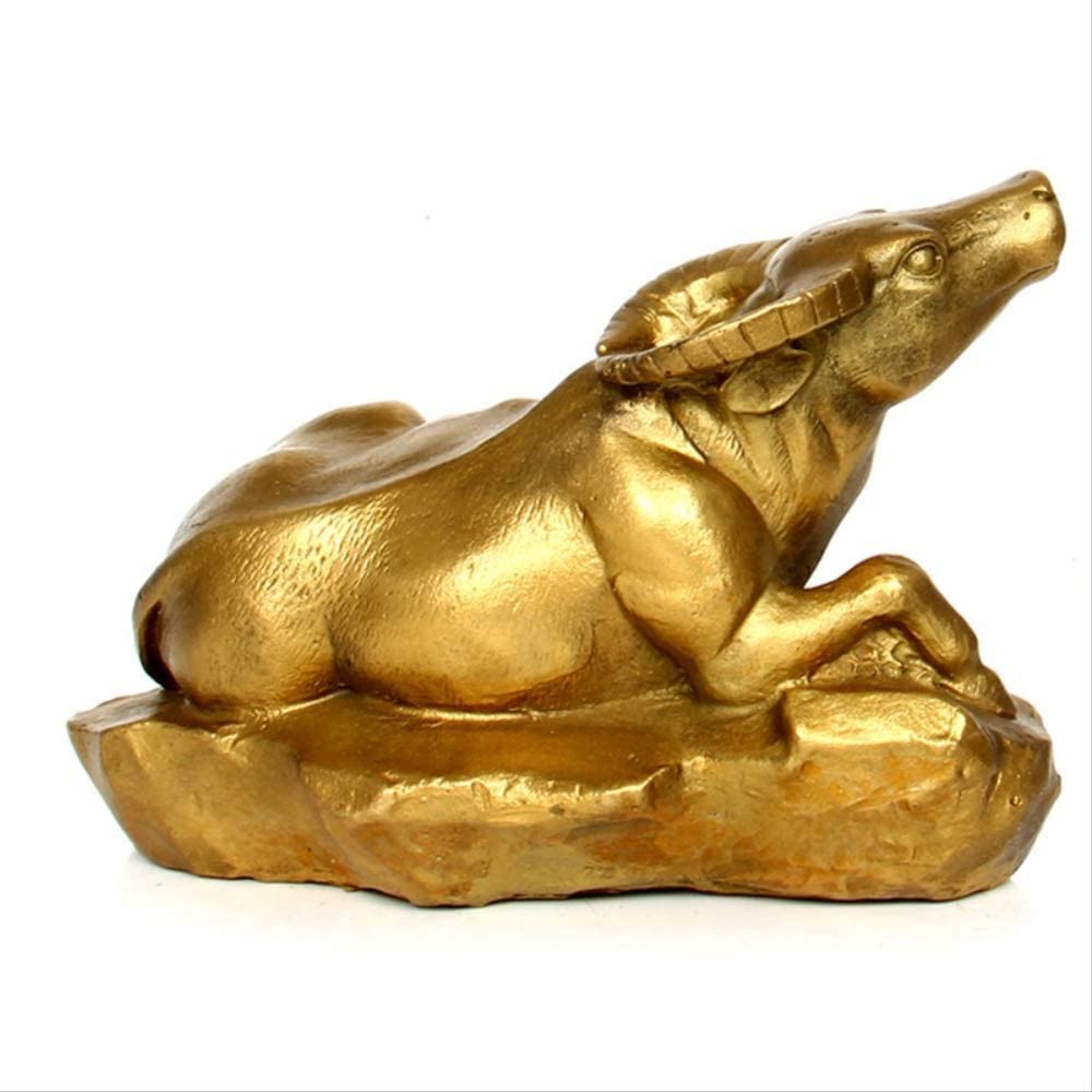 Wół rzeźba artystyczna chiński zodiak statua bydła figurka zwierzątko sztuka z mosiądzu i rękodzieło dekoracja domu Feng Shui