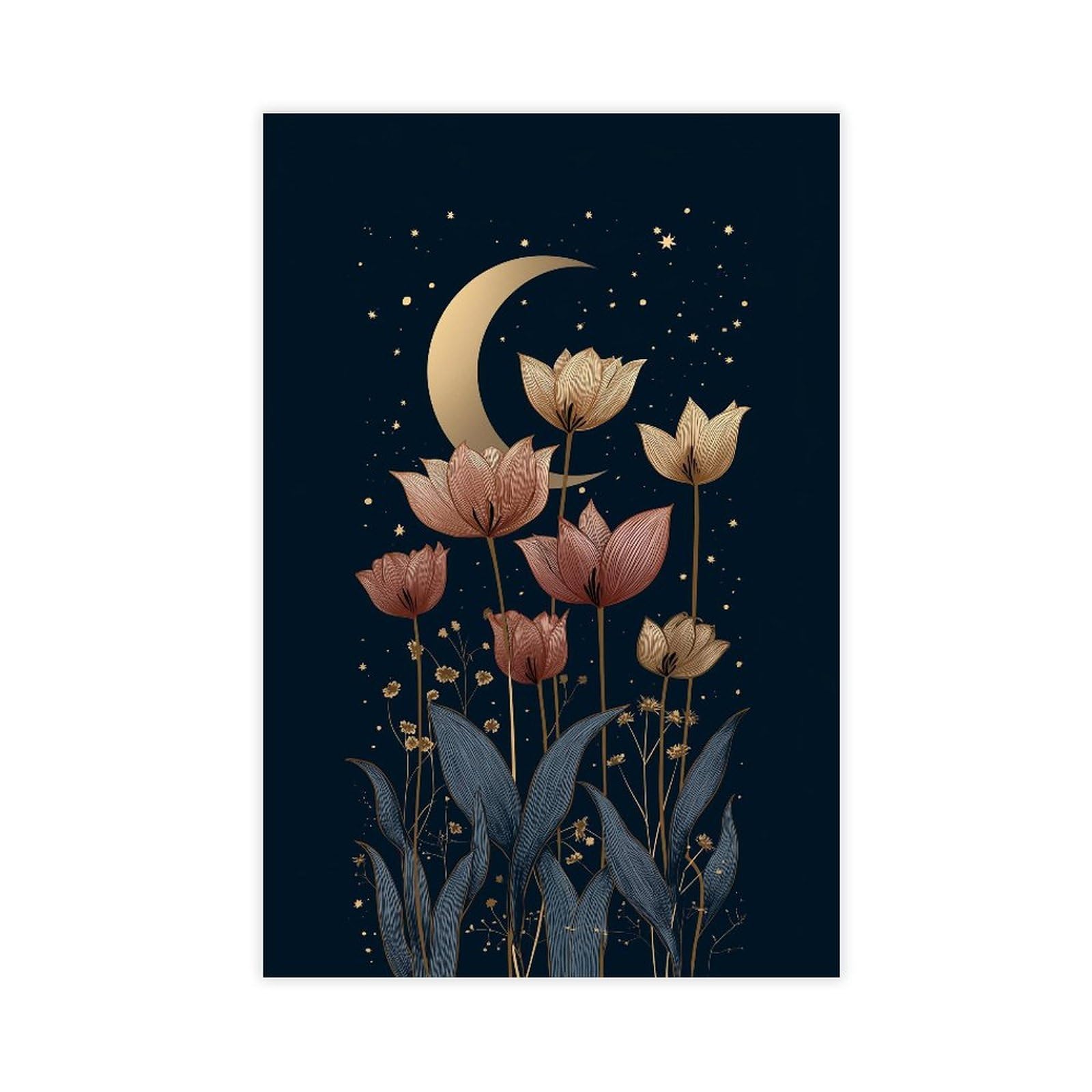 MRYCQ Celestial Tulip Poster Canvas Poster for Bedroom Decor Gift