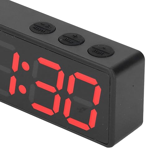 Miniatura 5 de Temporizador de gimnasio, temporizador de intervalo de entrenamiento portátil, LED digital grande con pantalla anti vértigo, potente imán integrado,