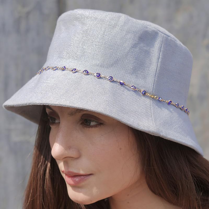 Image of Hair Drama Co. Crochet Bucket Hat for Women | Comfy & Casual Knit Handmade Foldable Floppy Hat | Summer Crochet Bucket Cap for Women & Girls