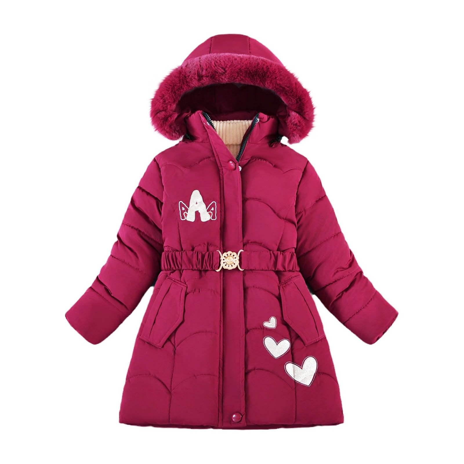 Capucha Chaquetas al Agua de Viento Plumon Abrigo de Invierno para niña, Chaqueton de Plumón Invierno Abrigos de Plumas Niñas Chaqueta Medio Largo, Abrigo con Capucha cálido para niños