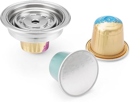 2Pack Reusable Coffee Pod Converter Need to Use with Oringal CapsuleNOT Including, Coffee Capsule Adapter Compatible with DeLonghi ENV135,Vertuoline GCA1, Vertuo Next and Vertuo Pod,80ml + 150ml