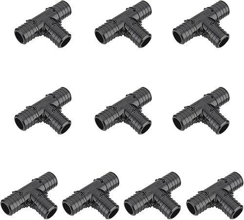Paquete de 10 unidades EFIELD Poly PPSU Pex Crimp Fitting 1" X 1" X1" Tee para conexión de tubería Pex, ASTM F2159