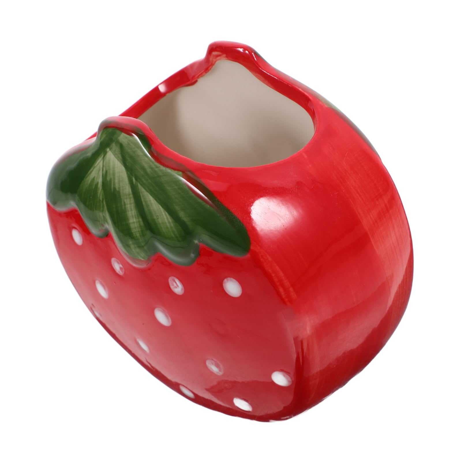 DOITOOL 5 Pezzi Portapenne Decorativo Ceramica Forma Fragola Organizer per Ufficio e Casa Portapenne Stile Semplice Accessorio da Scrivania