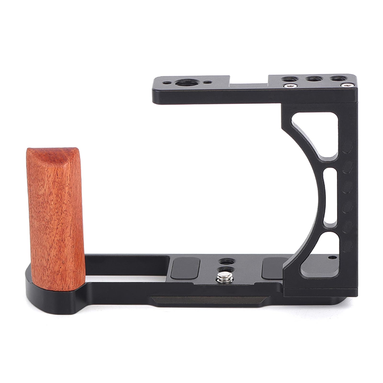 Cage pour appareil photo Panasonic Lumix S9, cadre en métal avec poignée latérale, griffe froide et trous de vis de 6,35 mm, plaque de dégagement rapide Arca-Swiss intégrée (noir, cage à lapin