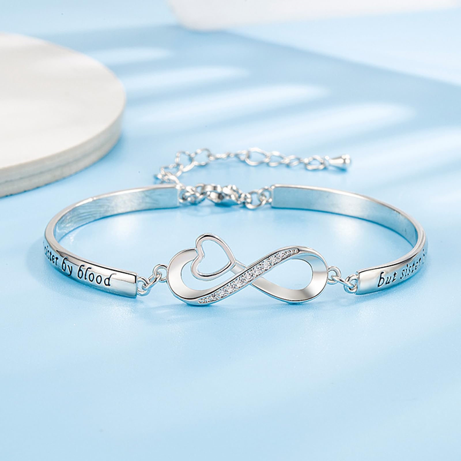 Bracciale Donna Bracciale Infinito Cuore,Bracciale Donna Braccialetto Infinito Bracciali Cuore,Amore Regolabile Braccialetto Ragazza Bracciali Regali per Regalo Dare a sorelle e buoni amici