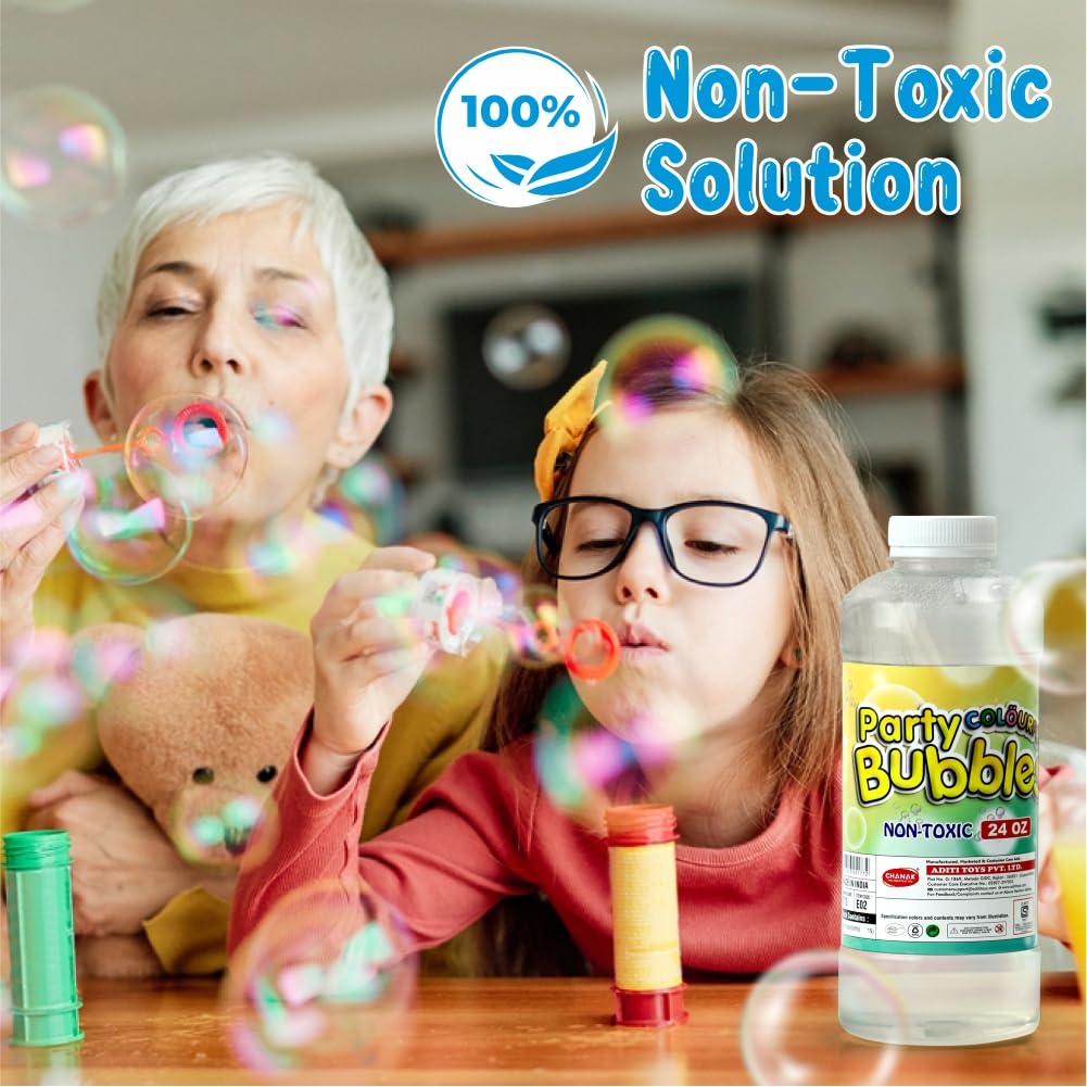 Aditi Toys Bubble Liquid Solution Bottle, 750ml of Colorful Bubbles Solution, Bubble Refill Bottle, Bubble Maker Liquid for Guns & Camera for Kids Above 3 Years, BIS Approved (Pack of1) 3