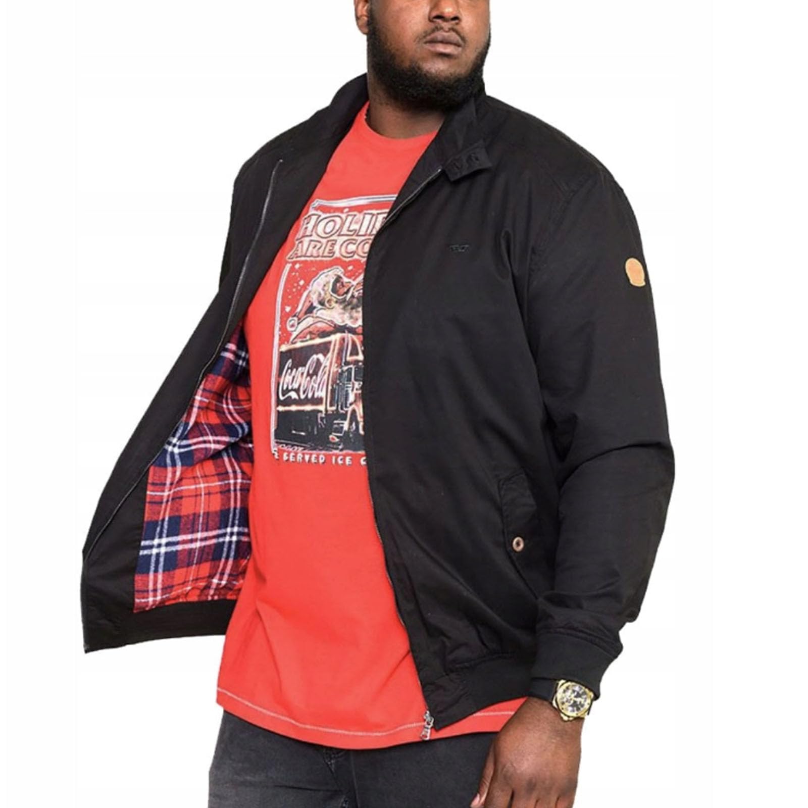 D555 Men's Black Duke Windsor Big Tall Bomber Jacket - 5XL