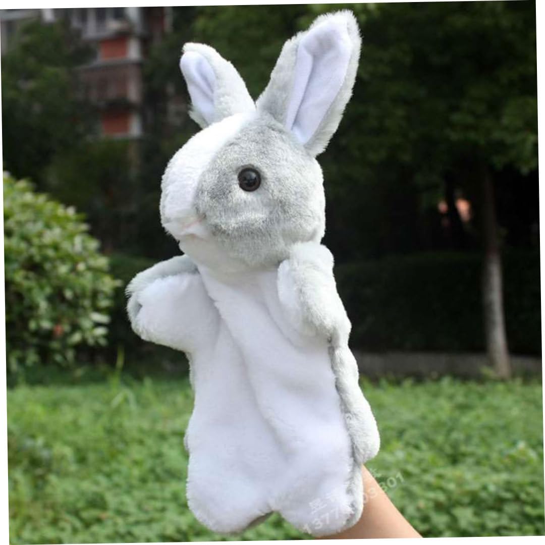Marionnettes à Main en Forme de Lapin, Jouets pour Enfants, Jouets de Simulation, Lapin en Peluche Douce pour Jeu rôle imaginatif, Jouet pédagogique, Animal, Bouche Ouverte, Plus