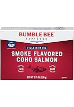 Bumble Bee Smoke Flavored Red Coho Salmon Fillets in Oil, 3.75 oz (Pack of 1) - 19g Protein - Skinless, Boneless - Great for Snacks & Recipes - Gluten Free
