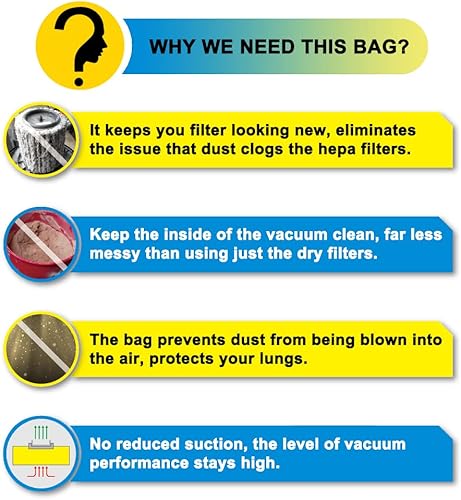 Miniatura 5 de SpaceTent Paquete de 10 bolsas de filtro de repuesto VHBL de alta eficiencia para aspiradoras Vacmaster de 12 a 16 galones en húmedoseco, número de