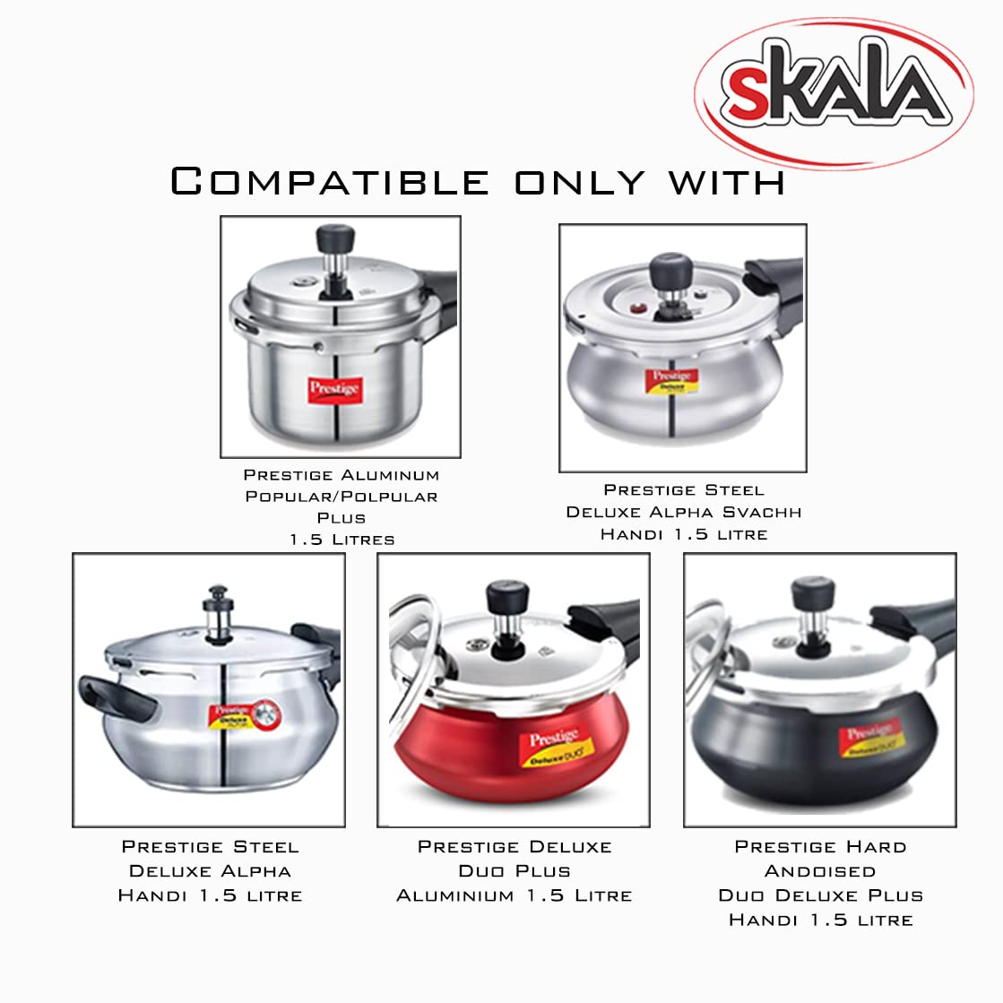 Skala Nitrile Rubber Gasket Compatible With TTK Aluminium Popular | Popular Plus | Deluxe Duo Plus | Hard Anodised Deluxe Duo Plus 1.5 Litres Outer-Lid Pressure Cooker (Pack of 1) 1