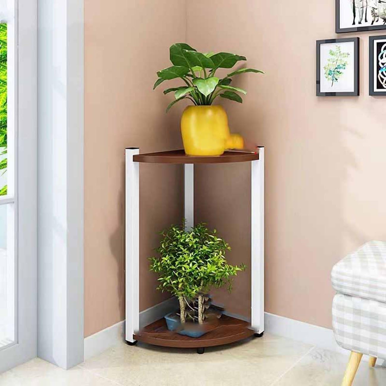 Amazon｜[GZGZ] 観葉植物 棚 コーナー カラー7 テーブル ラック