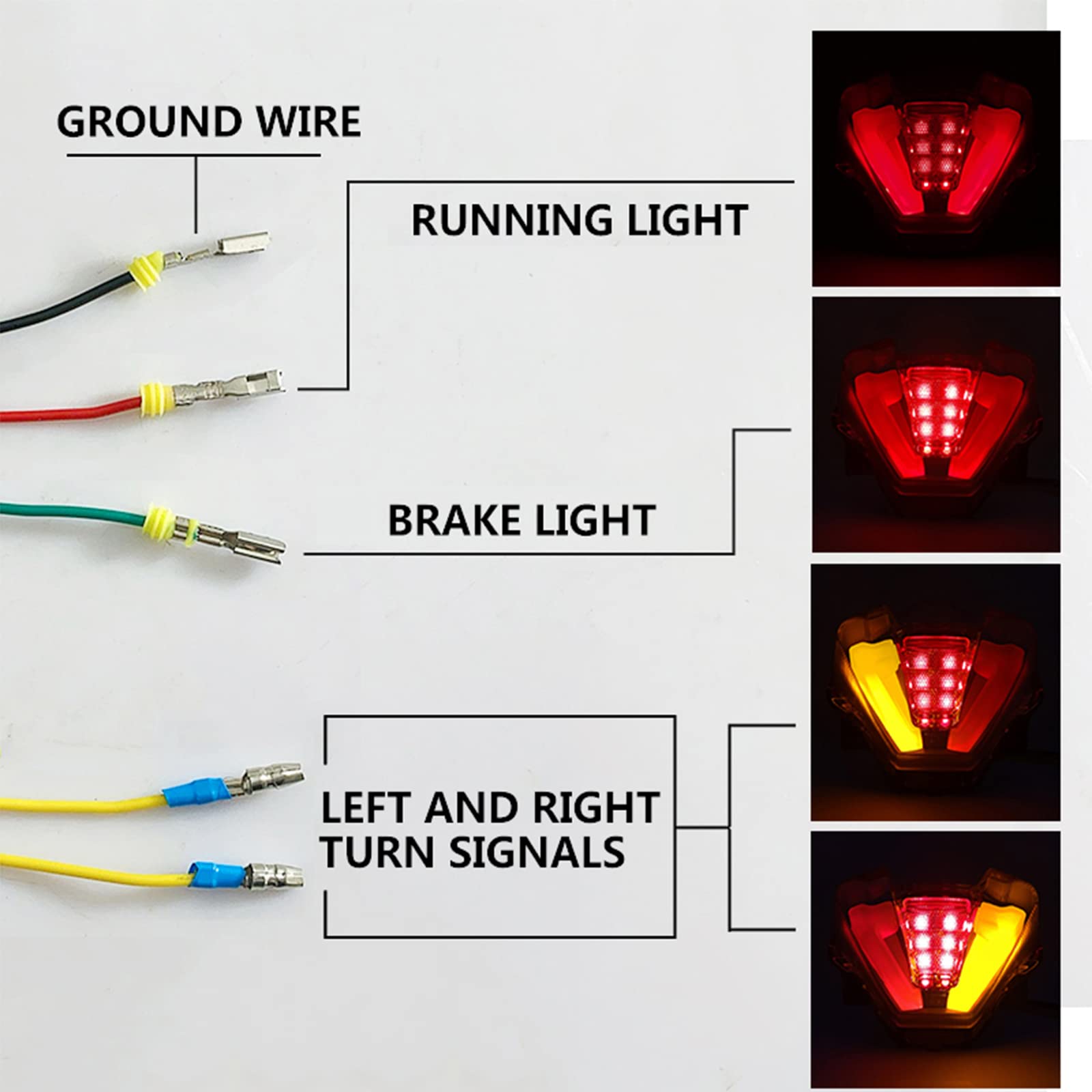 Feu Arriere Moto, Feu Arrière De Frein De Moto, 12 LED Moto Feu Arrière Signal Lumière De