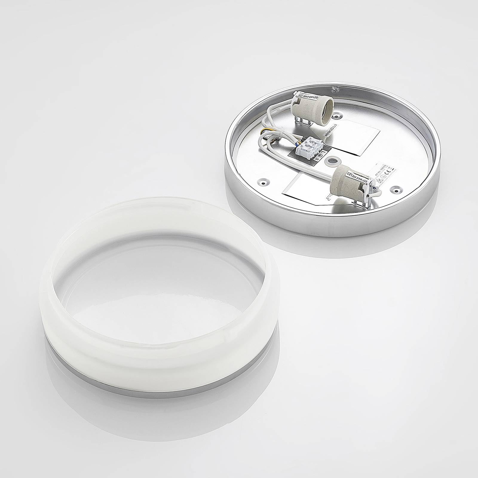 Lindby Lámpara de techo Flavi (Moderno) en Plateado hecho Vidrio e.o. para Cuarto baño (2 llamas, E27) lámpara