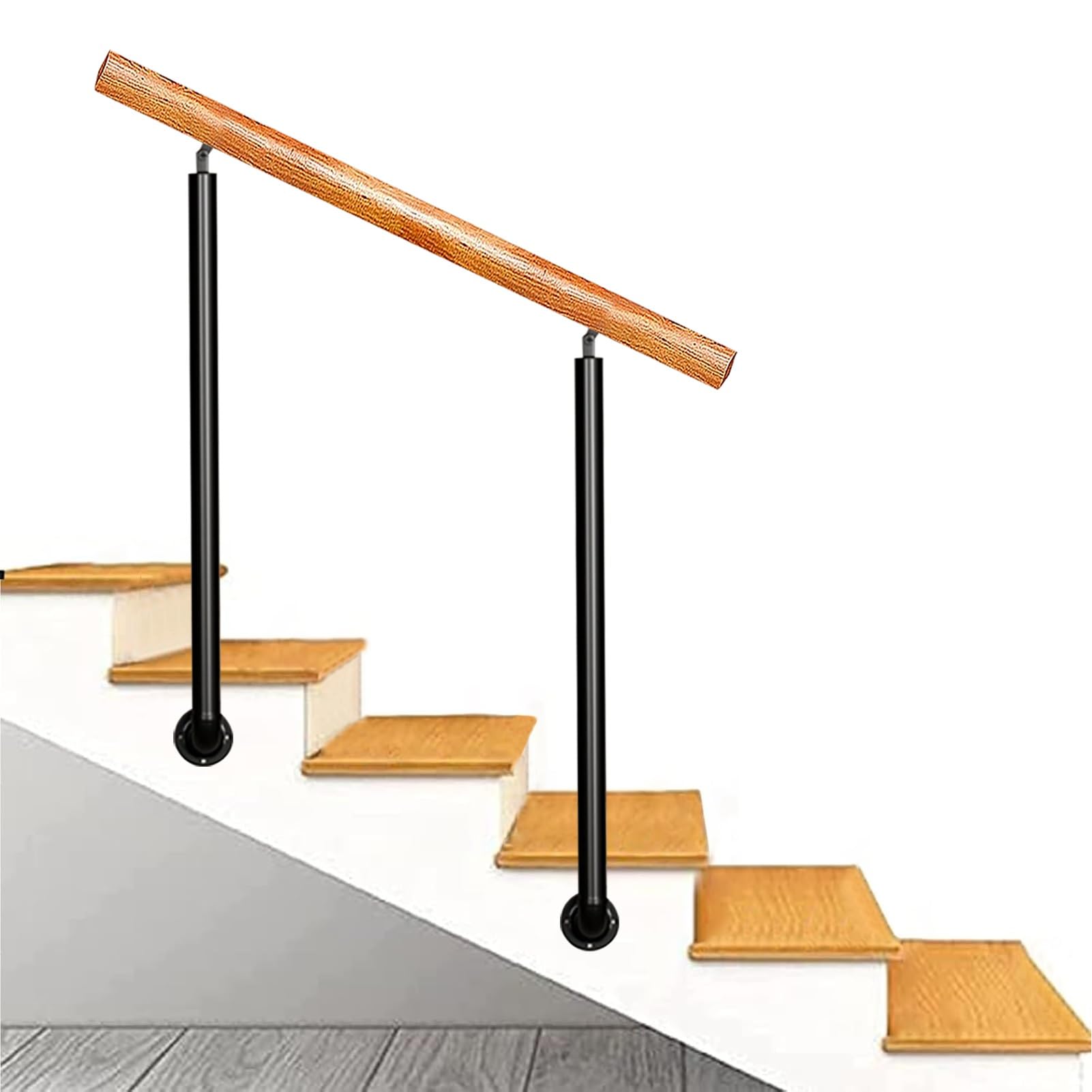 Rampe d'escalier en fer forgé au design élégant à montage latéral
