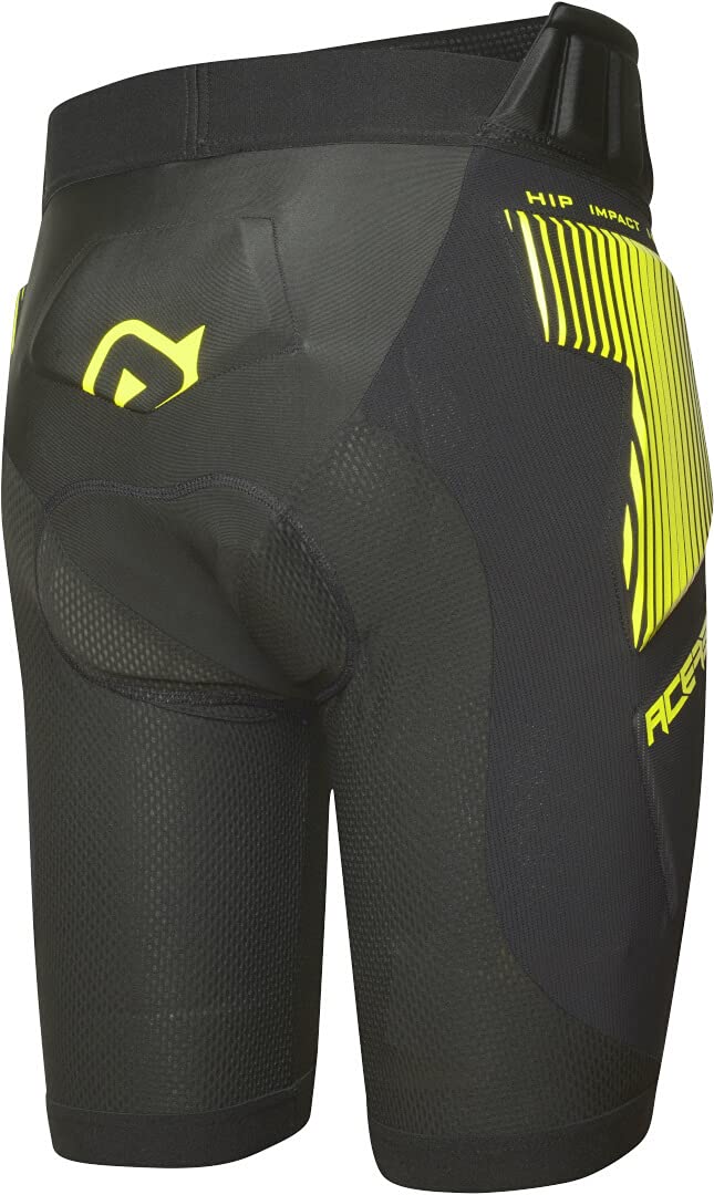 Acerbis Soft Rush Pantaloncini Da Protezione - Per Motocross, Enduro, Taglia XXL, Nero/Giallo