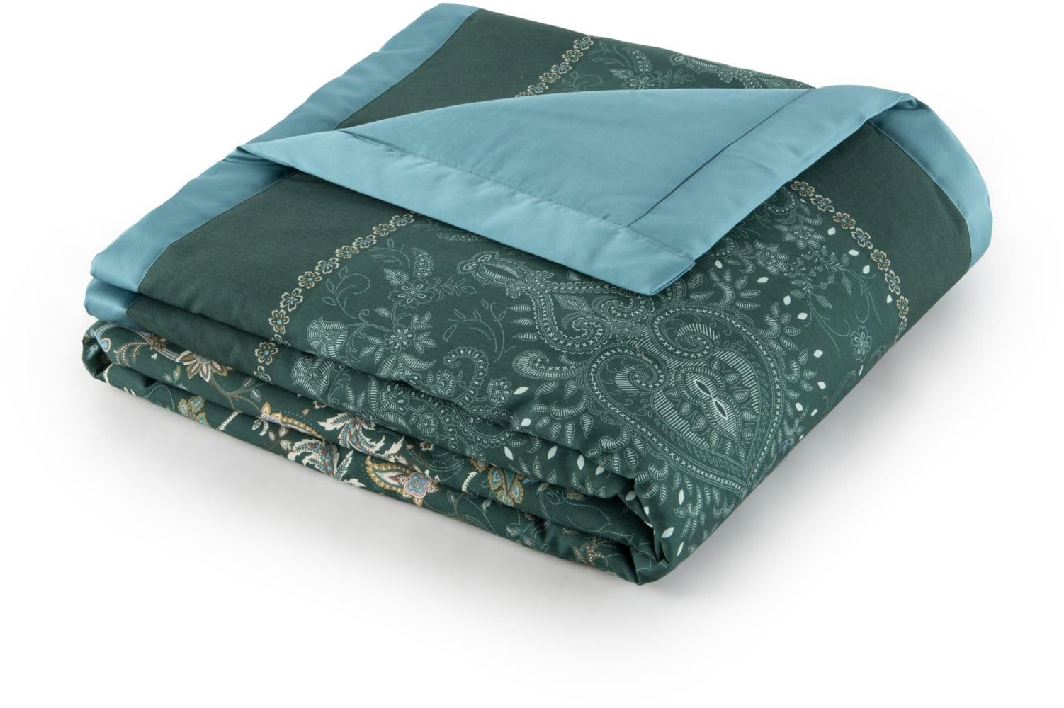 Bassetti MONNALISA Plaid aus 100% Baumwolle in der Farbe Grün V1, Maße: 155x220 cm - 9333441