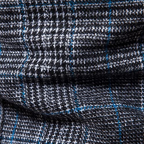 Bajac Men's Herringbone Tweed Suit Jackets One Buttons Sport Coat Wool Blend Business Casual Blazer Jackets(Blue,Large) #TOP4