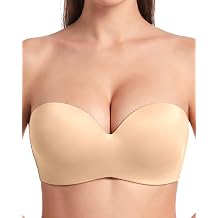 HSIA Strapless Bras for Women Push Up Seamless Underwire Padded Balconette