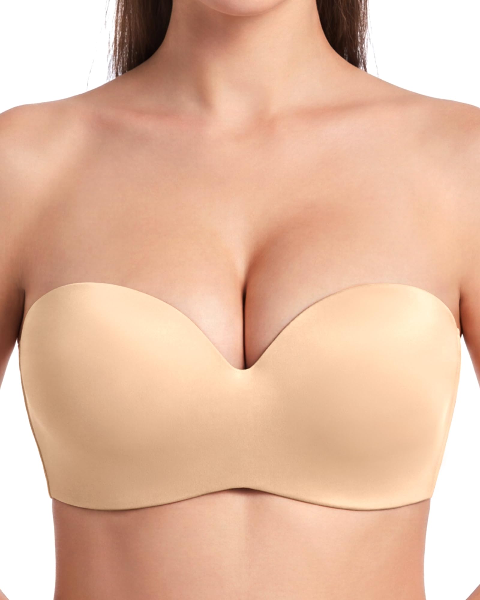 HSIA Strapless Bras for Women Push Up Seamless Underwire Padded Balconette
