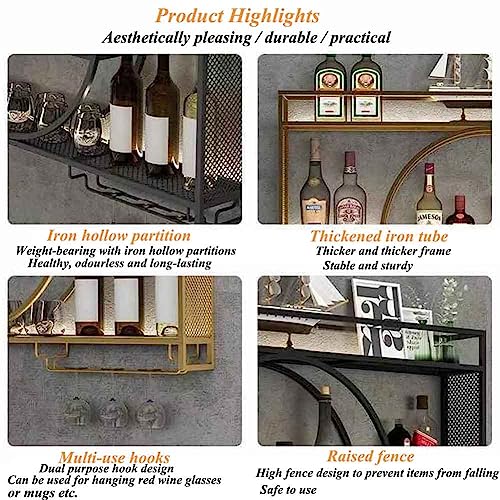 XCHSXYL Floating Wine Rack with Glass Holder Wall Mounted Bar Unit Storage Display Shelf for Home Kitchen Bar Restaurant Decor (Black 100x15) steampunk buy now online