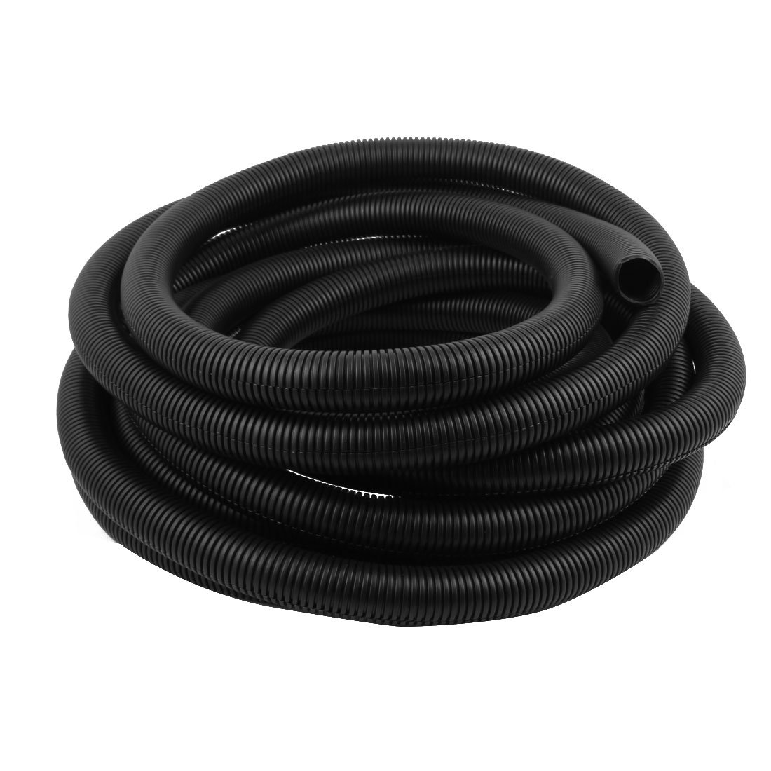 sourcing map Plástico flexible corrugado tubo de conductos 34.5mm OD Longitud 10 Metros Negro