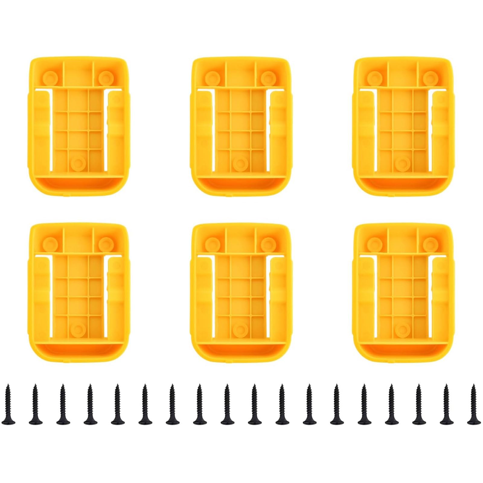6Pcs Battery Mount Holders for 20V Power Tool DCB200 DCB201 DCB202 Secure Locking Design Wall Garage Organization Battery Holder