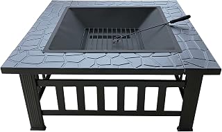 Fire Pit Outdoor Wood Burning fire Pit, Garden Barbecue fire Pit Table, Home Heating Brazier, 31 inches