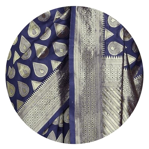Image of Subham Saree for Woman Silk Cotton Kanjivaram | Soft Daily Wear Golden Zari Sari with Jacquard Blouse Piece