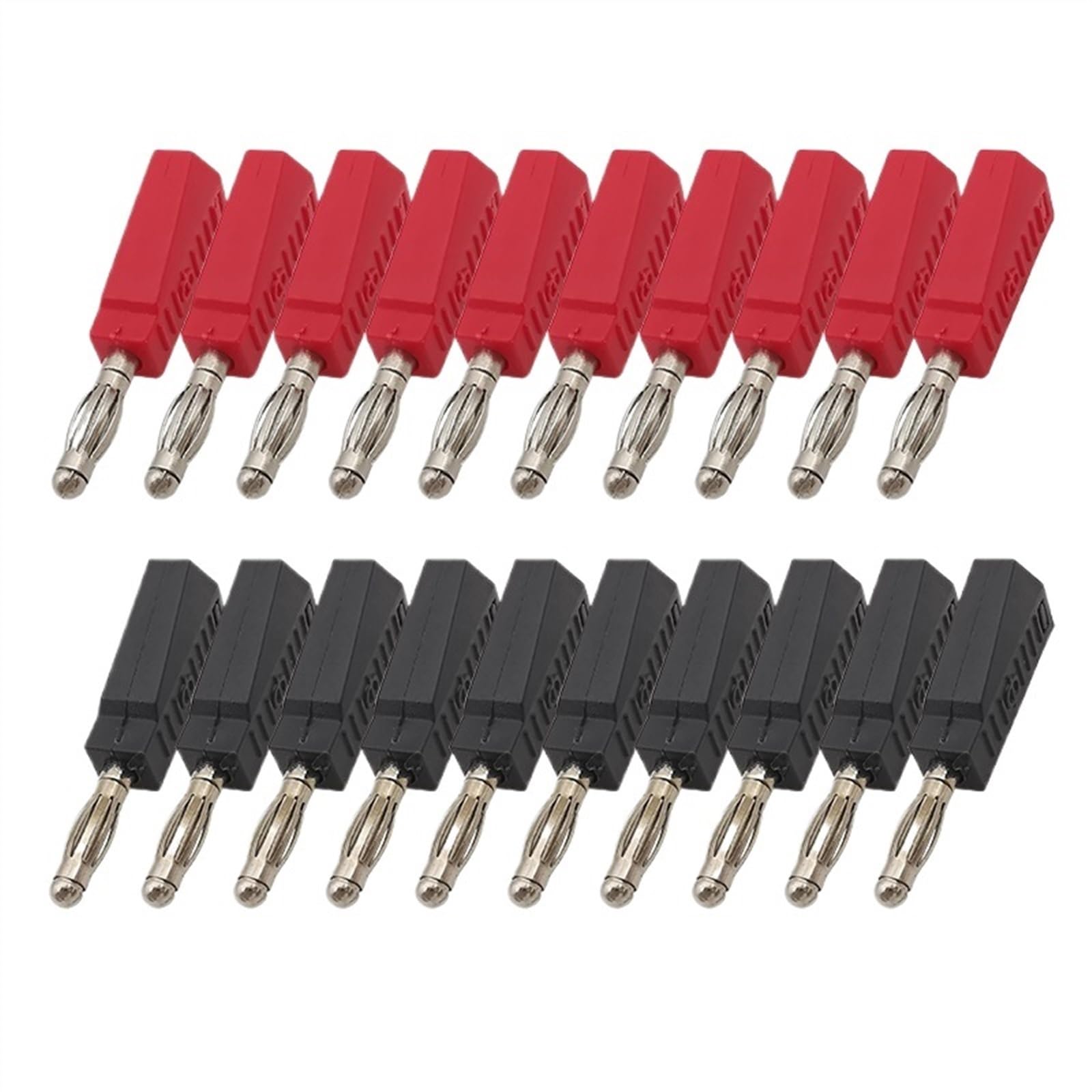 Connecteur de fiche banane rouge et noir de 4mm, fiches de Test de Type soudure empilables, adaptateur de connecteurs mâles banane, 20 pièces/lot