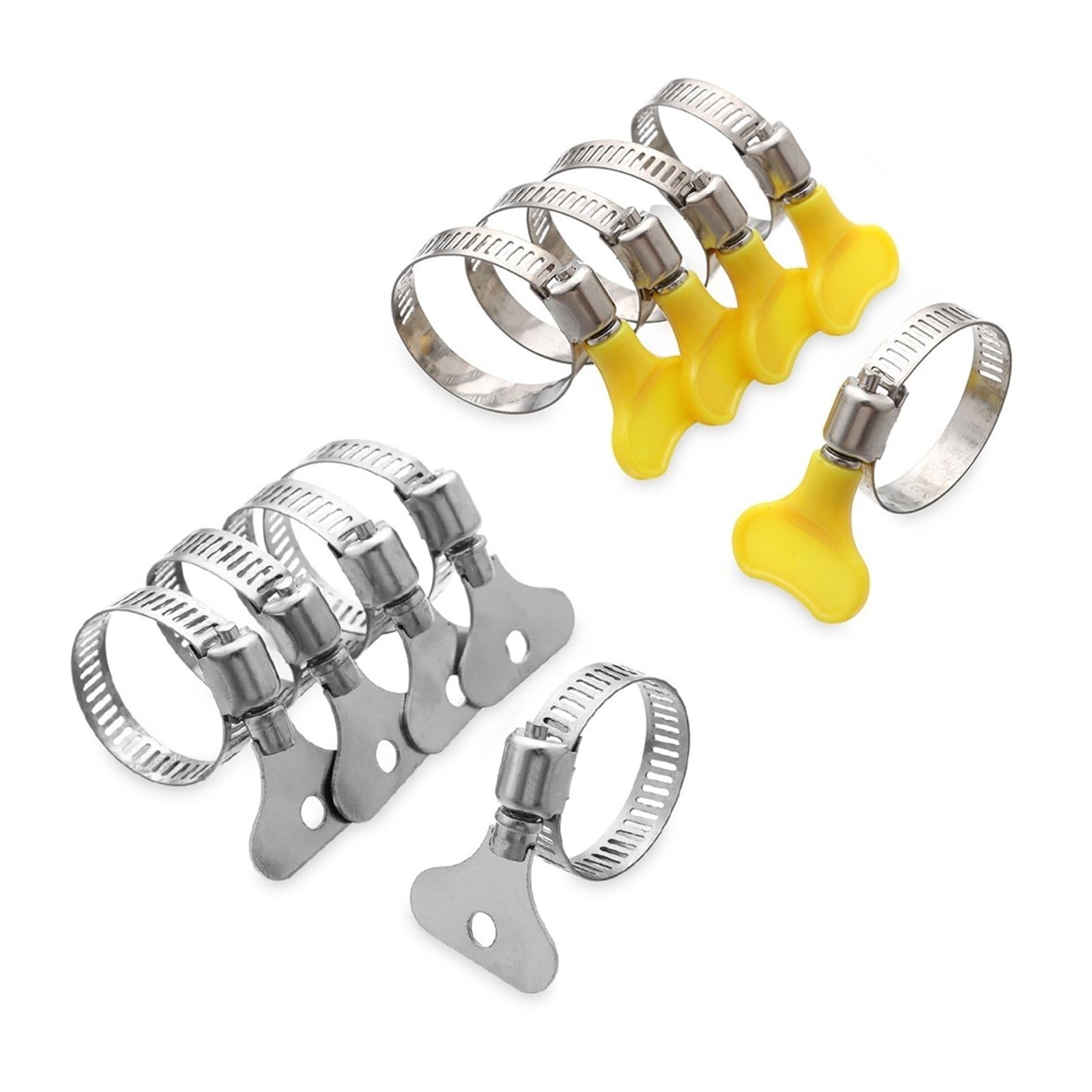 Lot de 5 colliers de serrage circulaires en acier inoxydable pour tuyau d'air, eau, carburant, fixations de tuyaux d'eau, colliers de serrage très résistants (19-29 mm de type 1)
