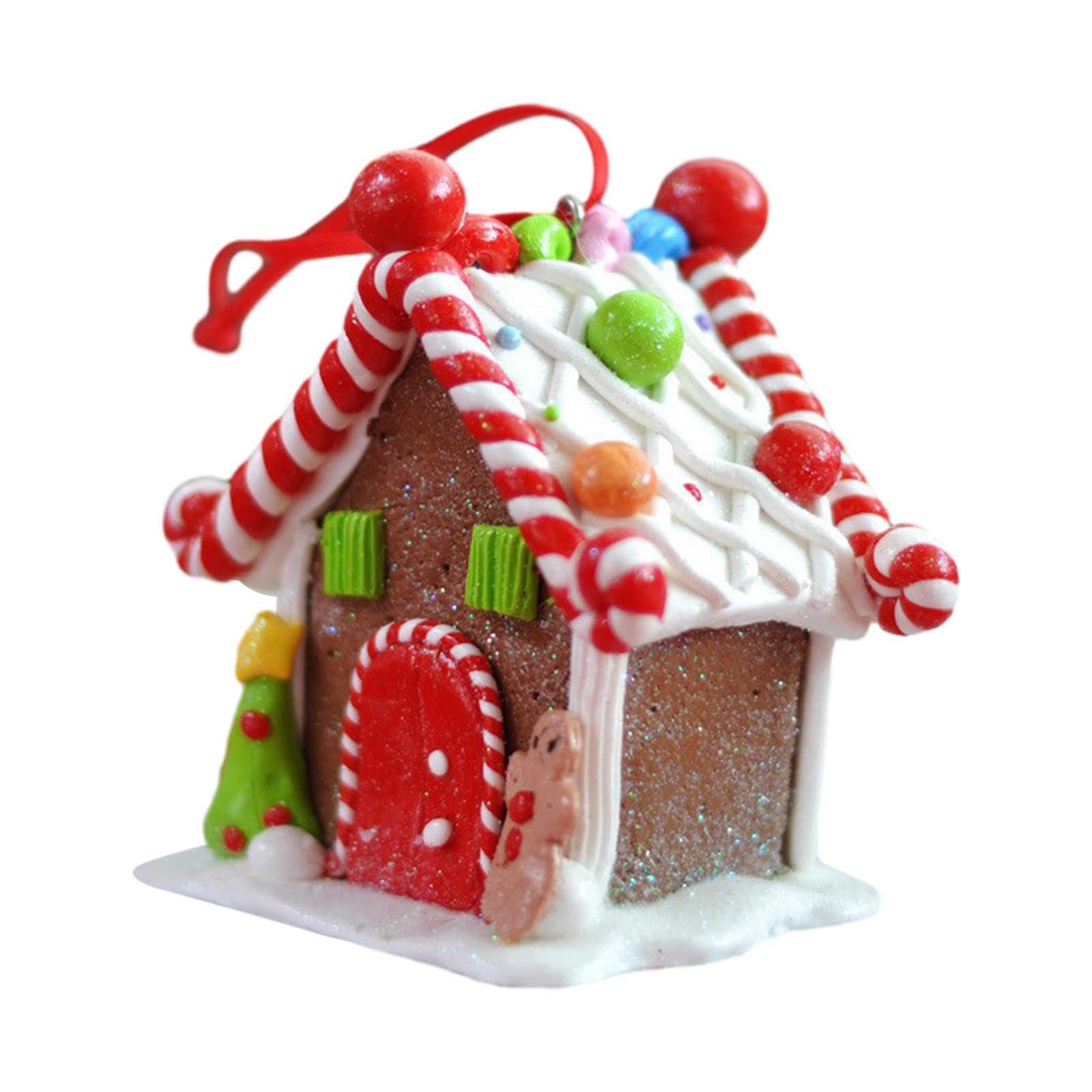 KIXZSAZ Smooth Traditional Xmas Figurine Sculpture Elegant Resin House Miniature For Living Room Decor Christmas House Tabletop Decoration Desktop Craft Car