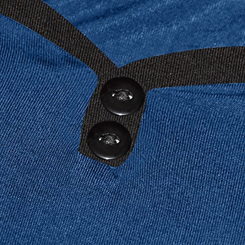 ASHER FASHION Mens Nightgown Henley Nightshirt for Sleeping Long Sleeve Big and Tall Nightwear, Loose Kaftan Sleepwear2