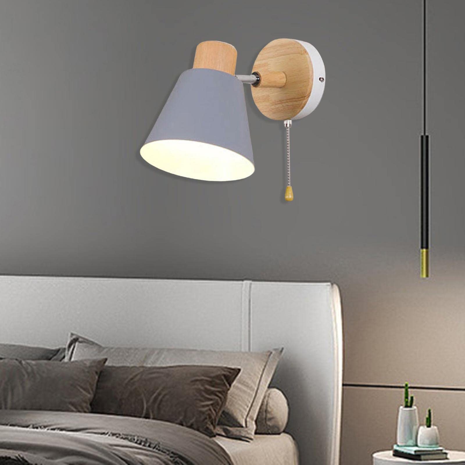 MagiDeal Applique murale moderne applique murale luminaire rotatif pour lire la décoration de cuisine, GRISE